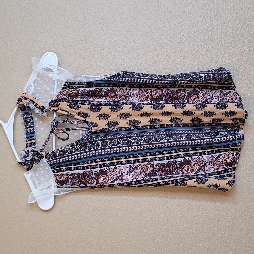 Floral Sheer Shoulder Top